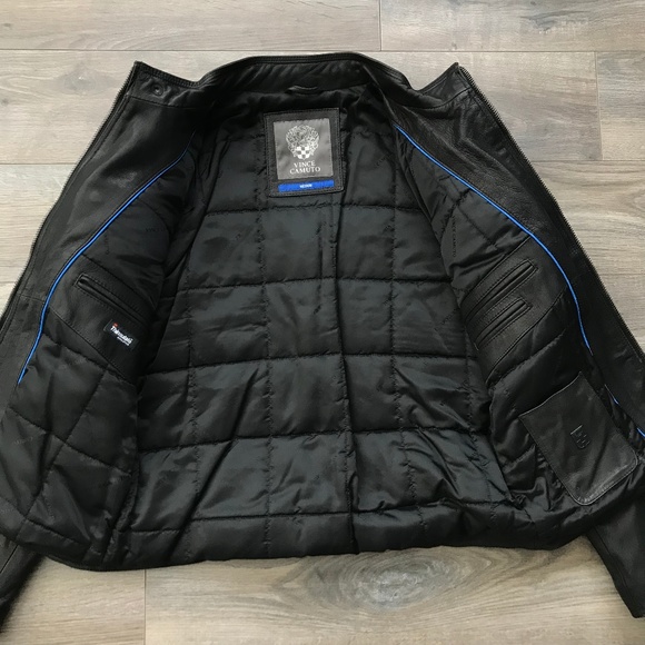 Vince Camuto Black Motorcycle Biker Leather Jacket - Picture 5 of 7